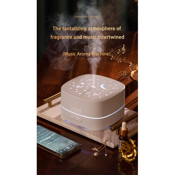 HOMEFISH Bluetooth Music LED Light Essential Oil Diffusers Aroma Diffuser Humidifier 500ML