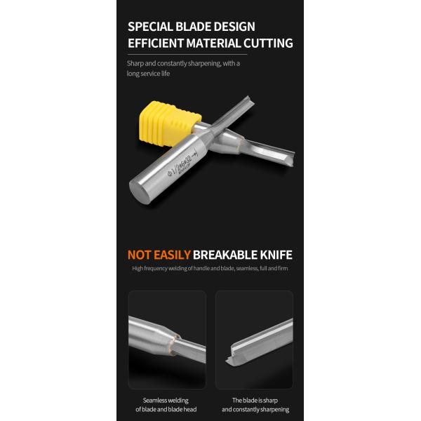 Customized Cheap Price 1/2 12mm Shank TCT Two-Edged Straight Bit Router for CNC Wood Working Cutting Bit