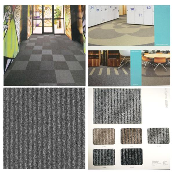 New thin level loop pile mixed colors striped Polypropylene carpet tile