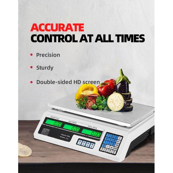 Digital Display Electronic Scale for Fruits Vegetables Meat and Food 20KG Maximum Weight Veidt Weighing Computing Scale
