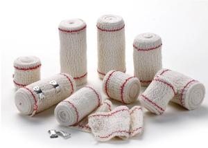 China Disposable Hemostasis Medical Bandage Red Line Elastic Crepe Bandage on sale
