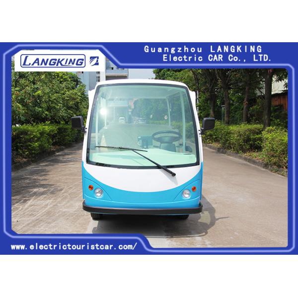 CE Approved Open Top Electric Shuttle Vehicles / 48V DC System 8 Passenger 4 Wheel Electric Mini Bus