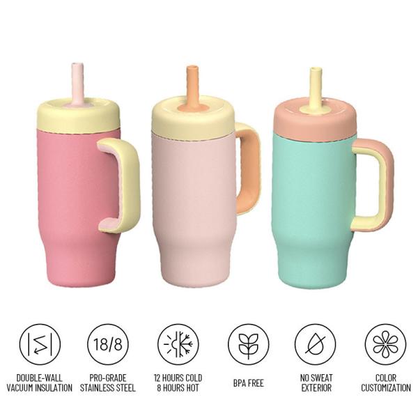 Bulk Custom Stainless Steel Insulated Bottles|18-64oz Vacuum with Straw/Handle|BPA-Free FDA Approved