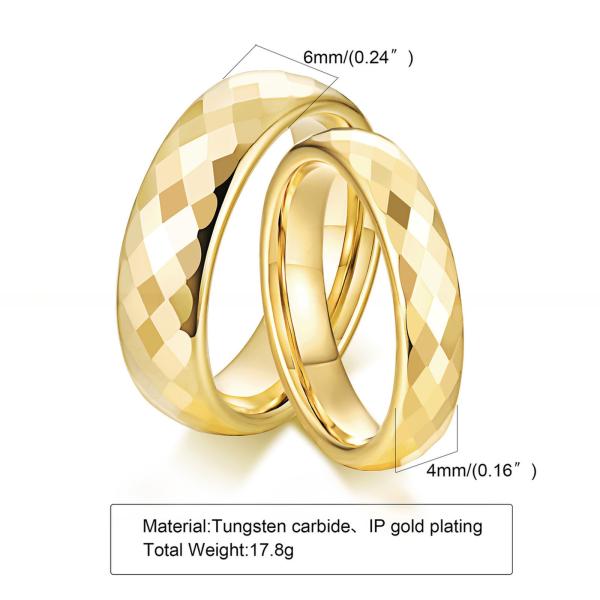 Faceted Black Silver Blue Gold Plated Diamond Cut High Polished Tungsten Rings TRENDY Style for Men and Women's Jewelry