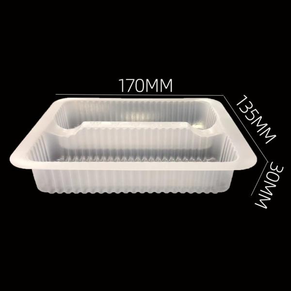 Customizable 2 Divider PP Tray for Frozen Dumplings Microwave-Safe