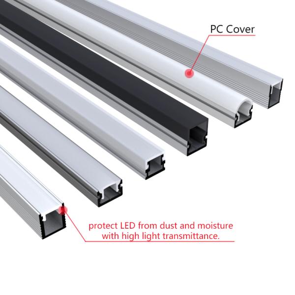 Industrial Surface Mounted LED Profile Black Anodized for Wardrobe Cinema