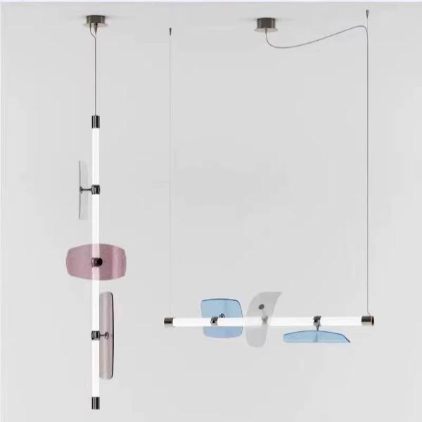 Modern Long Bar Chandelier For Dining Rooms Postmodern Bedroom Glass Pendant Lamp