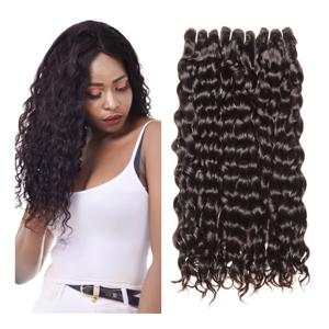 China Human Hair Brazilian Water Wave 100% Human Hair Weave Bundles Natural Hair Extensions 1B# on sale
