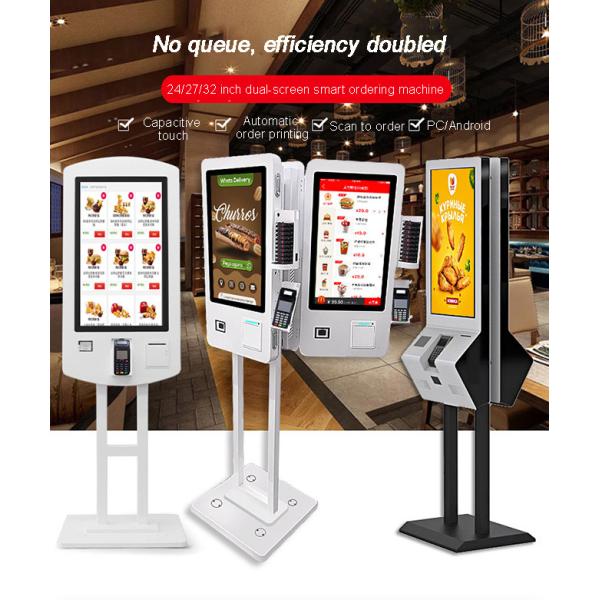 Slimline Self Ordering Kiosk 32in Self Service Pos Kiosk With Gesture Control