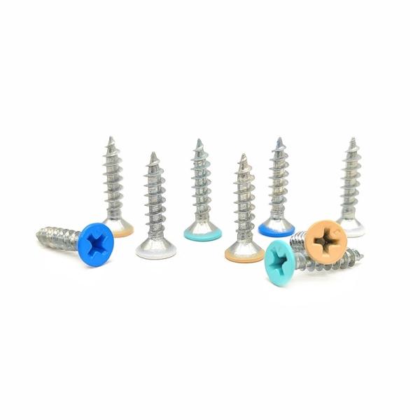 Custom Flat Head Countersunk Cross Tapping Screws Color Painted