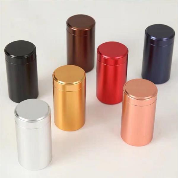 Titanium Alloy Tea Powder Tin Can Box 60ml 120ml 140ml With Screw Lid