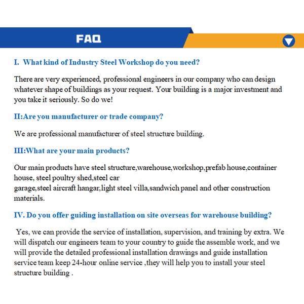 Galvanized Prefab Steel Hangar Building with Sandwich Panel Walls