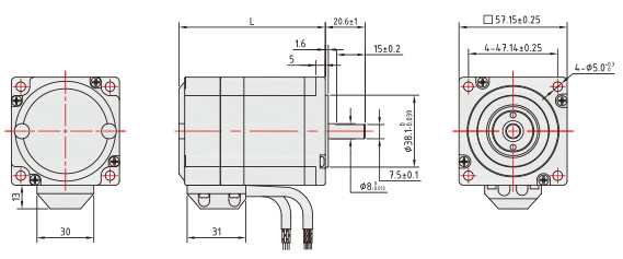 Security System Nema 23 2 Phase 57mm Encoder Stepper Motor