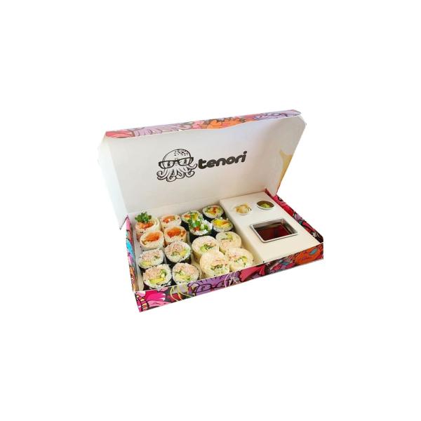 Matte Lamination Paper Sushi Box Customzied Size Food Grade With Division Insert