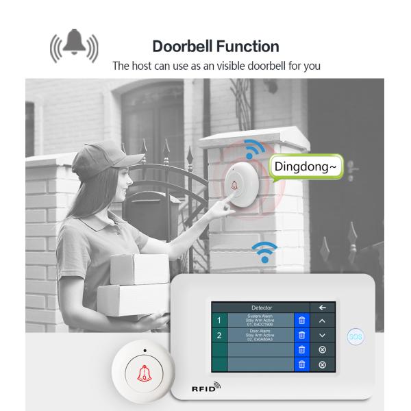 433Mhz WIFI GSM Alarm System 1900mHA Smart Alarm Sensor Touch Screen