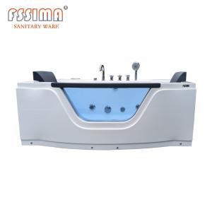 China Two Person Spa Bathtub Corner Acrylic Jacuzzi Tub 1700x600mm 2 Sided Skirt Corner wholesale