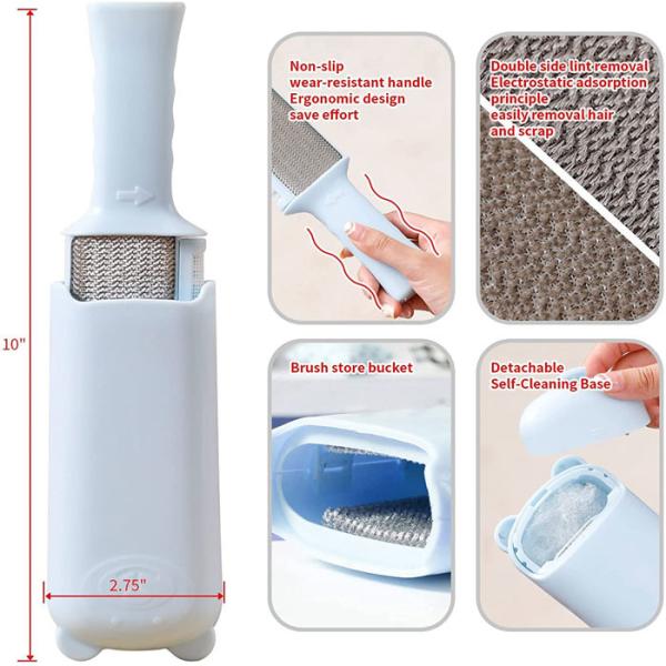 Self Cleaning Plastic Dog Pet Lint Hair Remover Roller For Bed Clothes