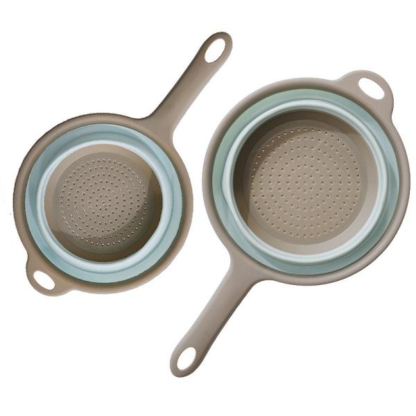 Washable Pasta Silicone Collapsible Colander Strainer Silicone Kitchen Utensil Space-Saver Folding Strainer Colander