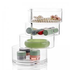 China PS Plastic Cosmetic Display Box Storage With Cover Desktop Jewelry Ear Stud Rack Shooting Props wholesale