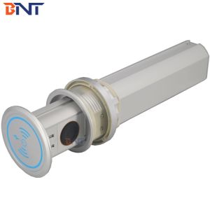 multiple motorized tabletop power cable plugs extension socket