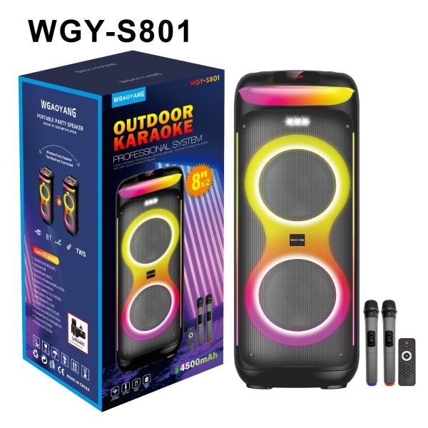 8-inch Woofer Portable Party Speaker with LED Lighting and Bluetooth Connectivity for Non-Stop Party Entertainment and Fun