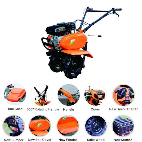 Quality GT900-H Mini Power Belt Tiller 600 - 950mm Tilling Width Recoil Start for sale