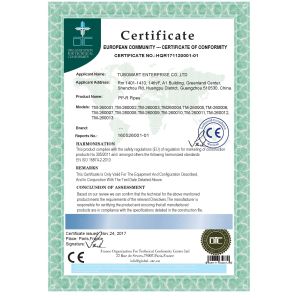 TUBOMART ENTERPRISE CO., LTD. Certifications