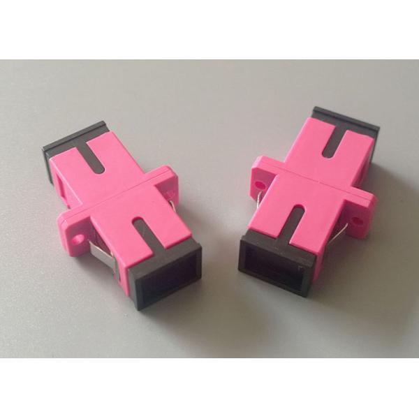 OM4 SC Pink 50μm High precision dimension Fiber Optic Adapter with flange
