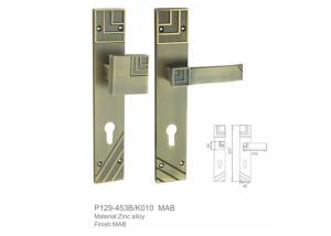 China Window System Front Door Lever Handle Set Powder Coated Surface Treantment wholesale
