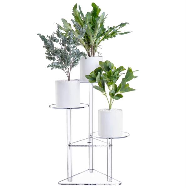 Easy Assemble Lucite Acrylic Plant Stand , Acrylic Flower Display Stand Shelf