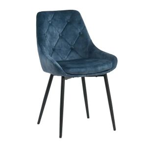 China Modern Blue Velvet Dining Chair with Metal Legs wholesale
