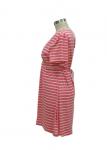 Women'S Casual Cotton Summer Dresses , Striped Maternity Midi Dress Mini Yard