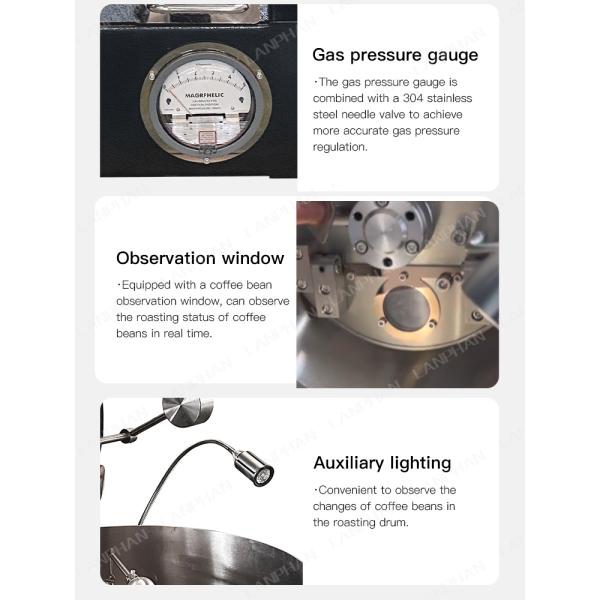 Home Coffee Roaster Machine Small Batch Cacao Roasting Machine With Cooling Tray