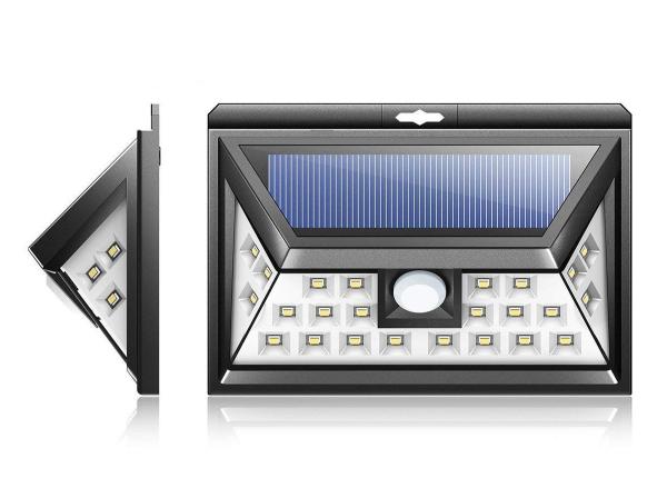 Quality Black Wireless Motion Sensor Flood Light 5.5V 0.6W Solar Powered Outdoor Security Lights for sale