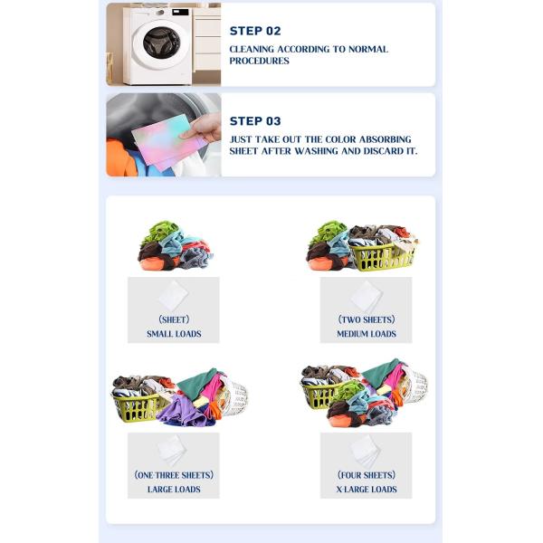 OEM ODM Color Grabber Laundry Sheets Lightweight Color Catcher Sheet