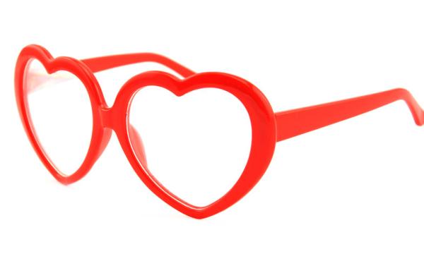 Quality Customized Plastic Diffraction Glasses With Heart Shape Red Frame for sale