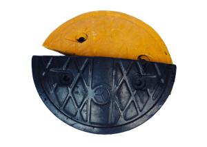 Raceway Round  Rubber Yellow Black Driveway Speed Bumps