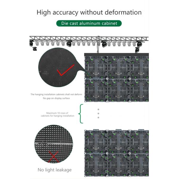 P3.9mm P4.8mm Stage Indoor Rental LED Panel IP43 3840Hz Refresh Rate