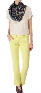 China Flexible Soft Womens Tight Pants In Yellow , Lay Flat To Dry wholesale
