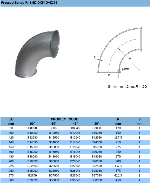 Custom Size Steel Galvanzied Sheet Dust Extraction Pipe Multi Degree Elbow Industrial Cricle Shape Head
