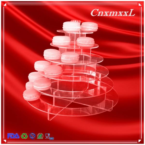 6 Tier Acrylic Macaron Stand 30.5x30.5x27cm Macaron Cake Tower Stand