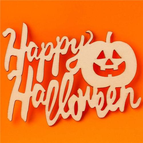 Unfinished Wood Laser Cut "Happy Halloween" Cutout Halloween craft and decorations