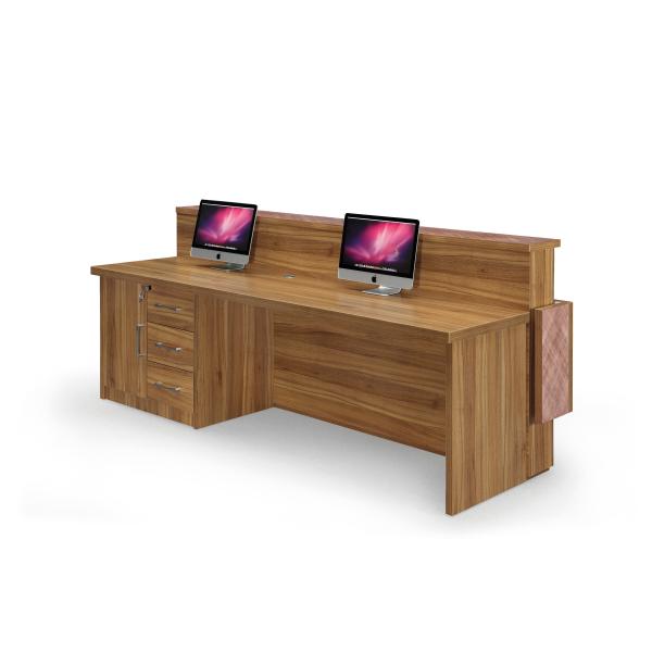 Contemporary Custom Reception Desk Panel Wood Style For Office / Home