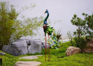 China Sturdy Yard Metal Peacock Decor Garden Statue For Outdoor Bird Lawn wholesale