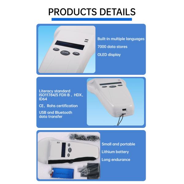 134.2 Khz RFID Microchip Animal Scanner For Livestock / Pet Identification