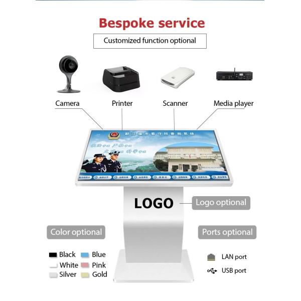 49'' Interactive Self Service Kiosk Exhibition Hall Android Windows 21.5 32 43 55''