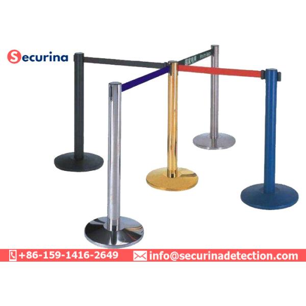910mm Height Security Posts And Bollards , Retractable Belt Barriers Stainless Steel