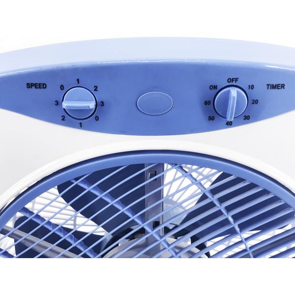 12V 12 Inch Square Indoor Box Fan Energy Conservation With 60 Minutes Timer