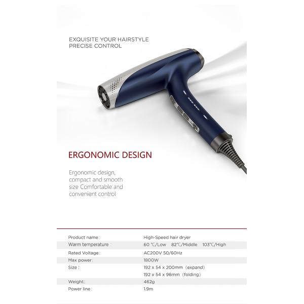 Custom Professional Hair Blow Dryer Phantom Salon With Strong Wind