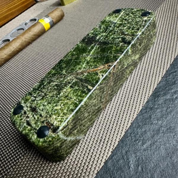 Natural Green Marble Ashtray Luxury Stone Customized For Home Smoking